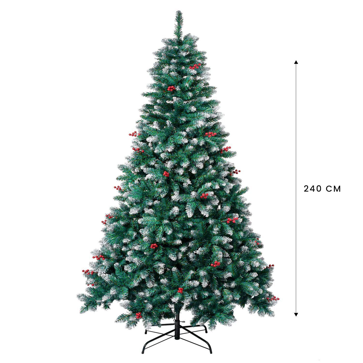 Árbol de Navidad 240 cms semi nevado con decoración-1