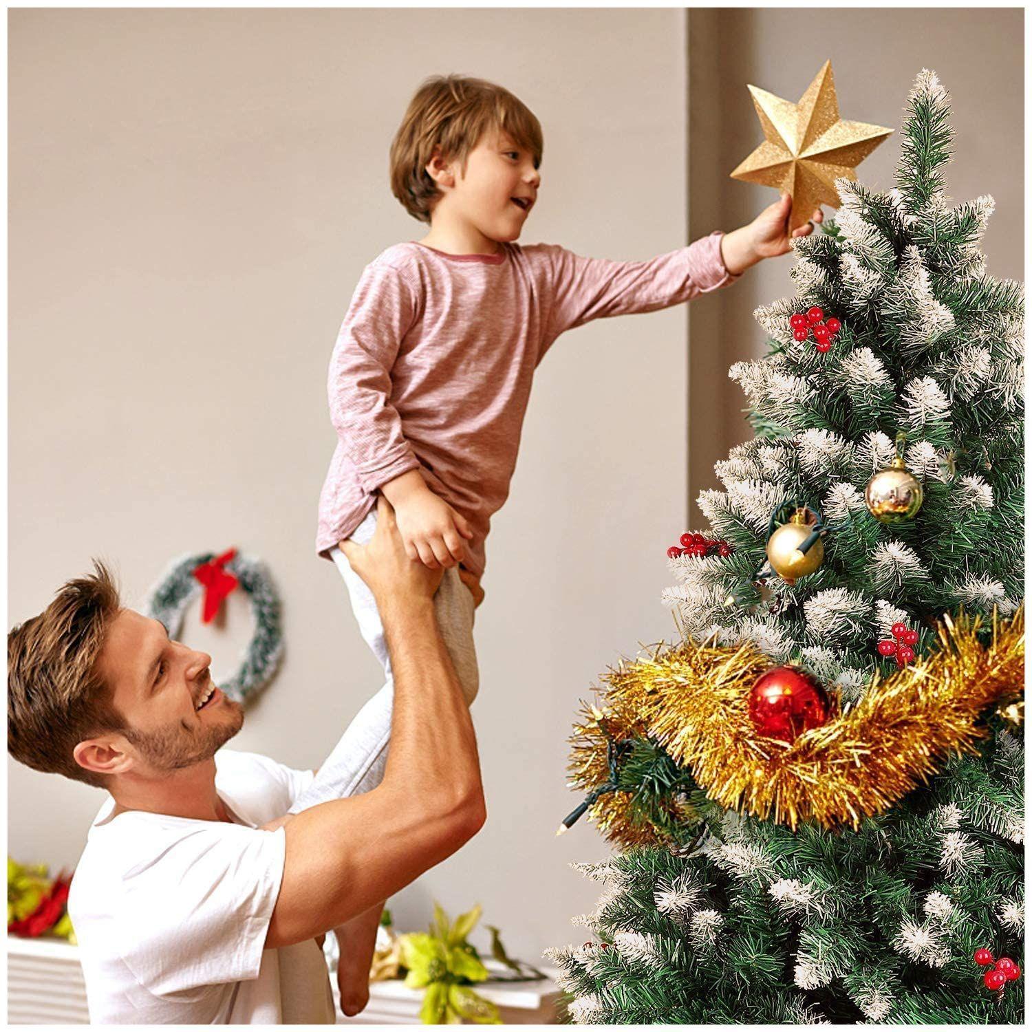 Árbol de Navidad 240 cms semi nevado con decoración-2