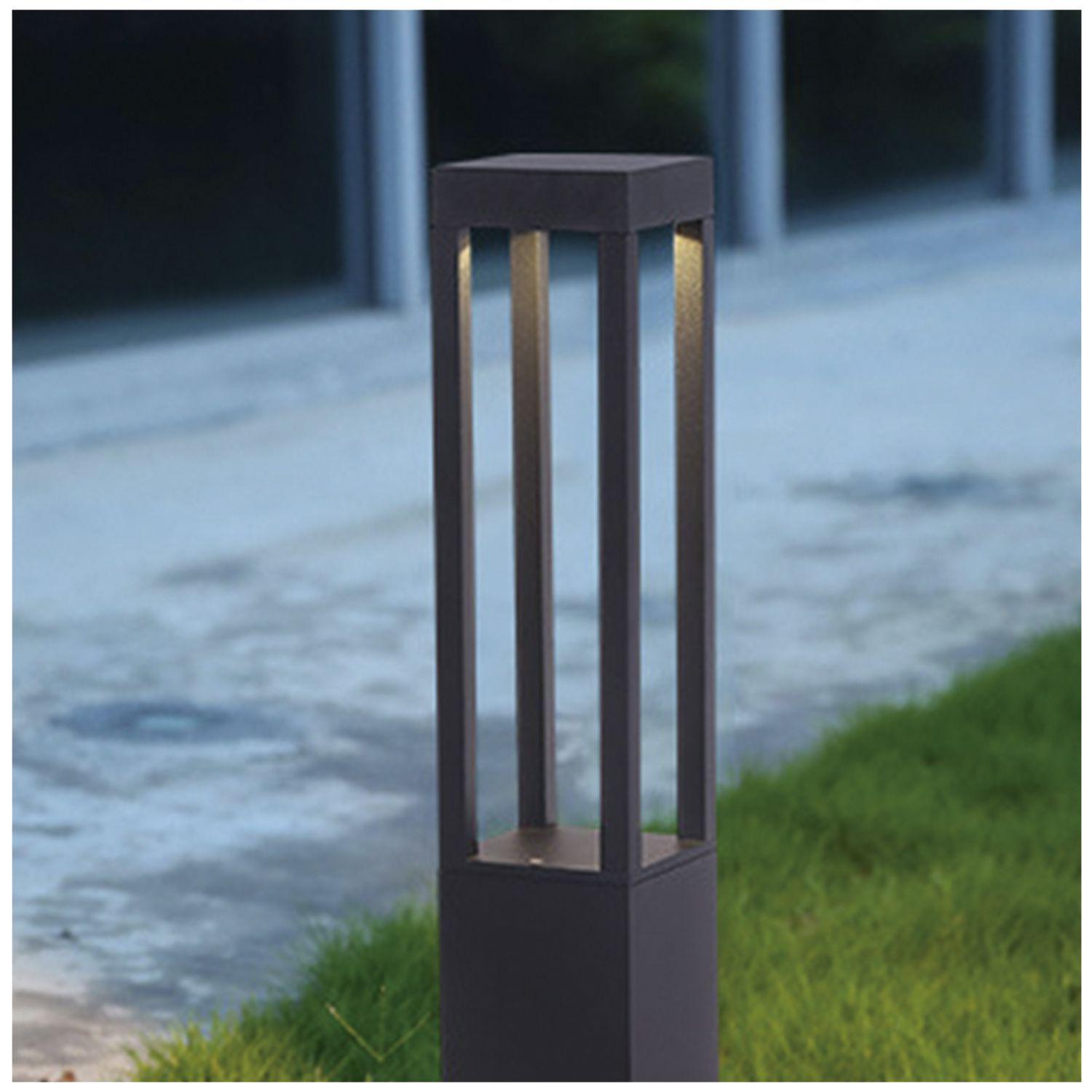 Apliqué Piso LED Exterior 80cm Negro 10W Cálido-5