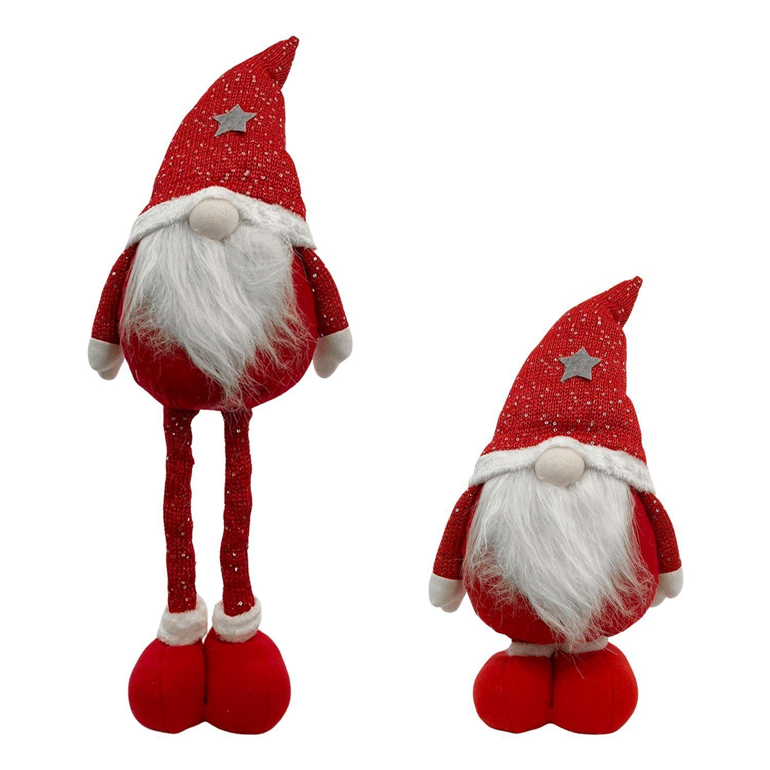 Duende Navidad Patas Largas Rojo 35 cm-1