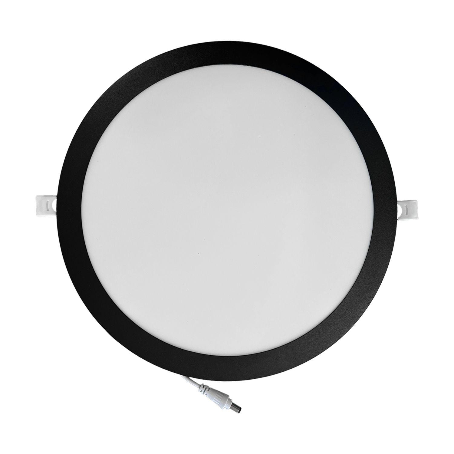 Panel Redondo LED Embutido Negro 24W - Frío-2