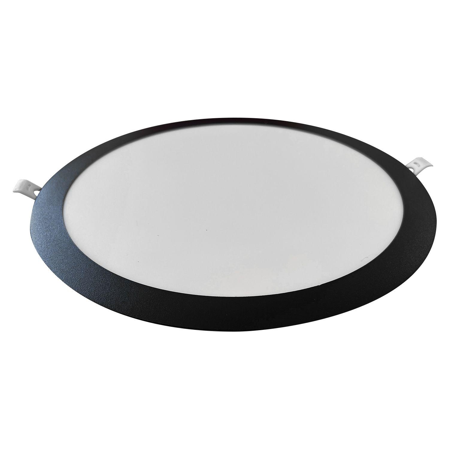 Panel Redondo LED Embutido Negro 24W - Frío-5