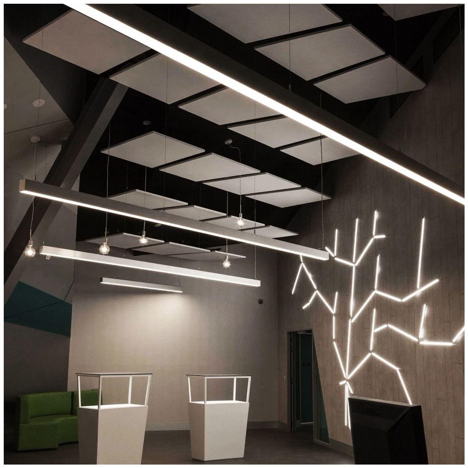 Luminaria Lineal ECO Conectable 5070 40W Plateada 120cm Luz Cálida-4