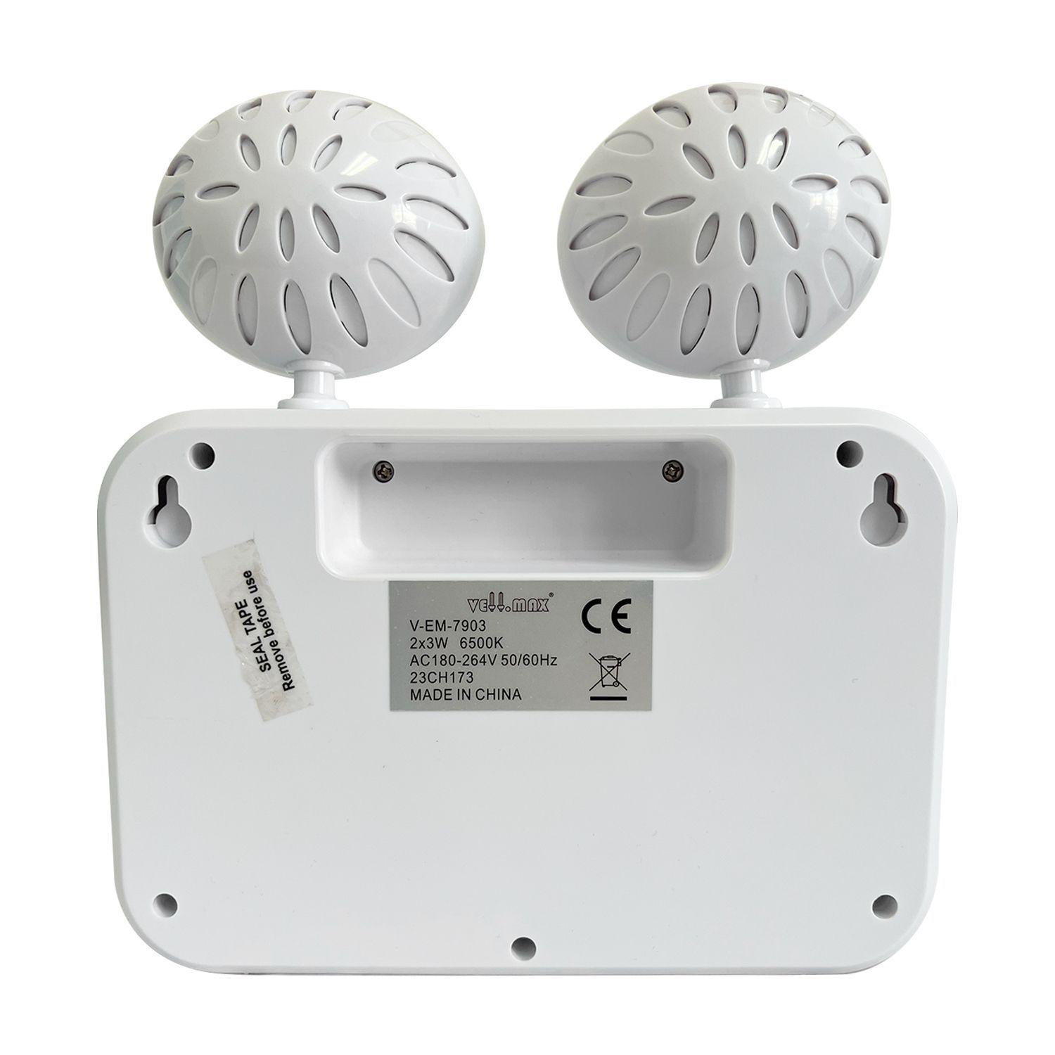 Lámpara Emergencia LED Doble Foco 4 horas 2x3w-5