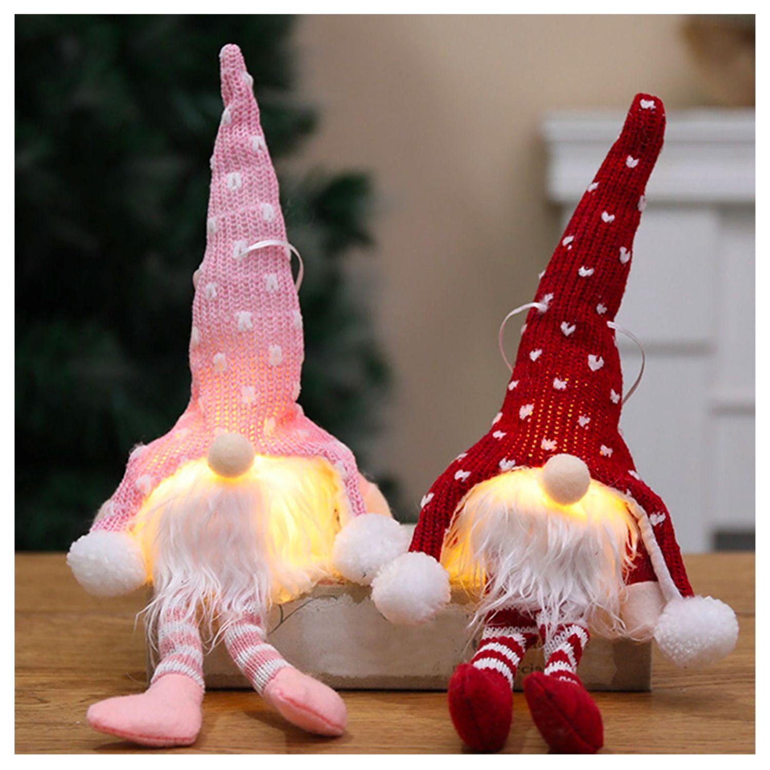 Set de 3 Adornos Duende Colgante con Luz-5