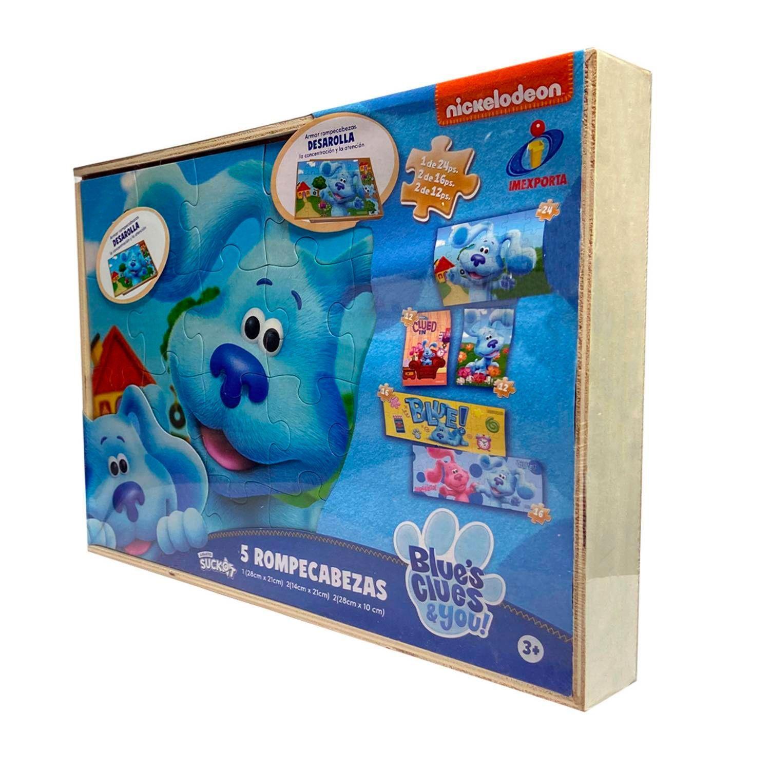 Set 5 Rompecabezas Las Pistas de Blue Caja Madera-1