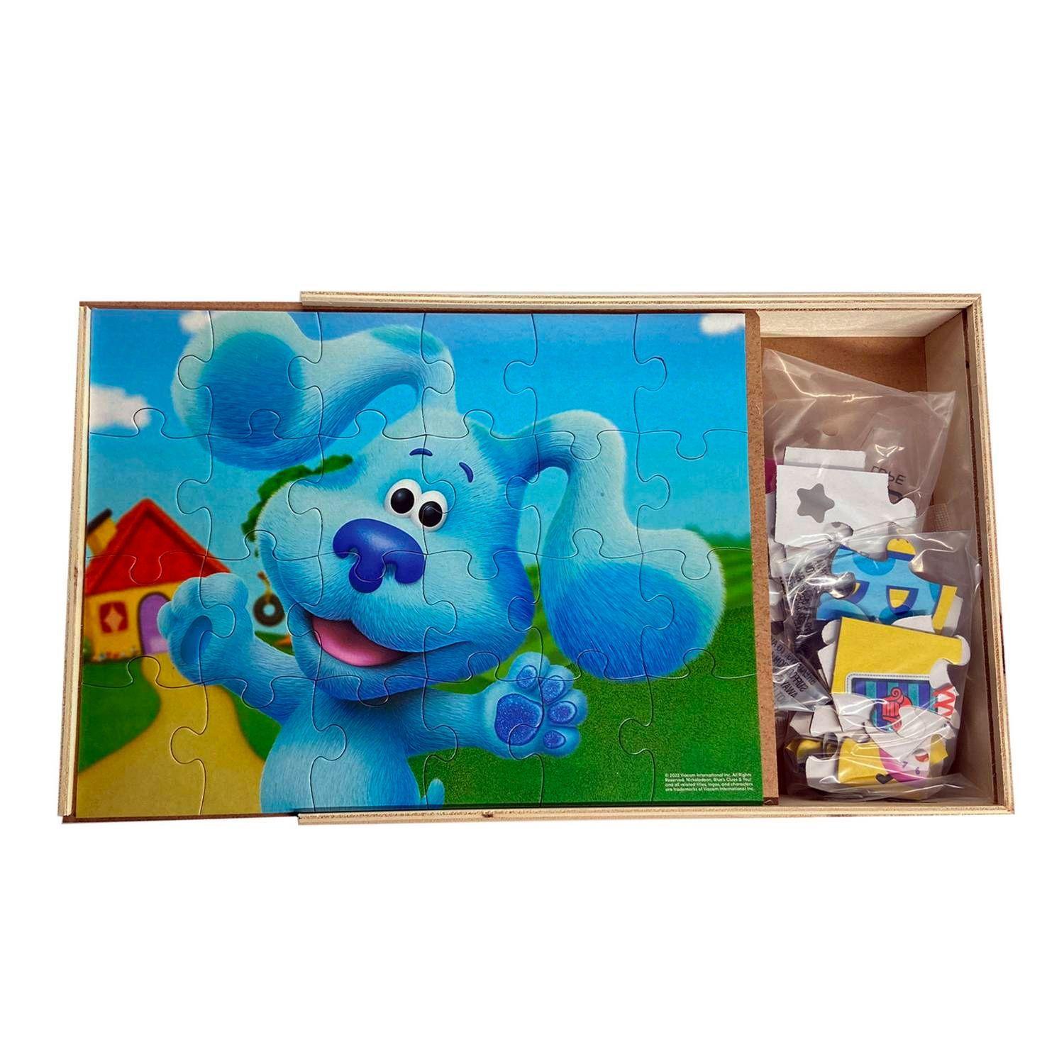 Set 5 Rompecabezas Las Pistas de Blue Caja Madera-0