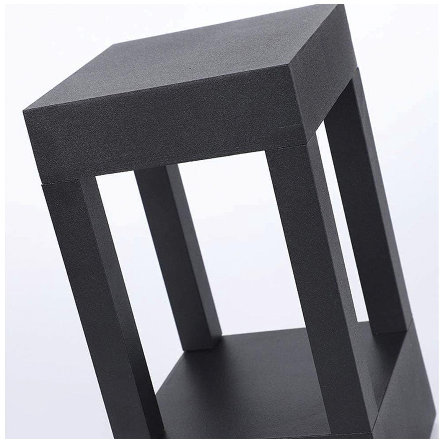 Apliqué Piso LED Cuadrado Ext 20cm Negro 7W Cálido-2