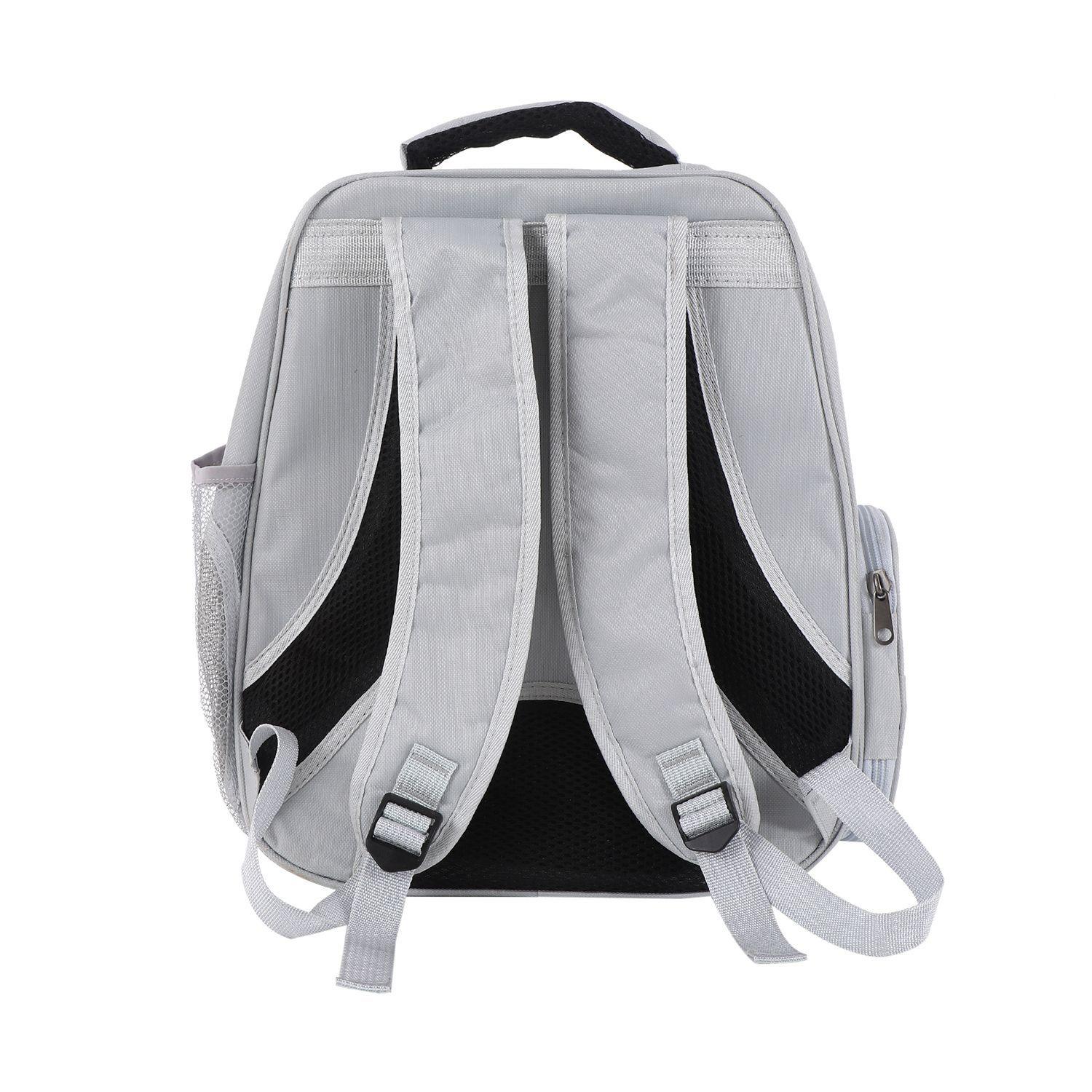 Mochila Transportadora Transparente Diseño de Gato Gris-5