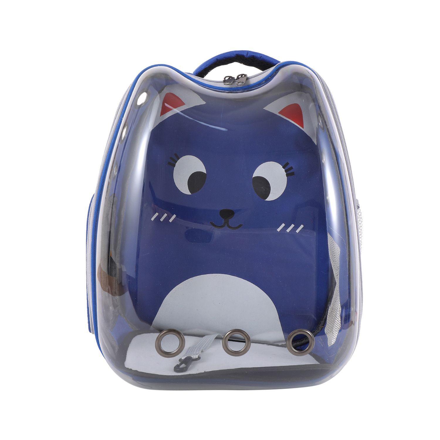 Mochila Transportadora Transparente Diseño de Gato Gris-10