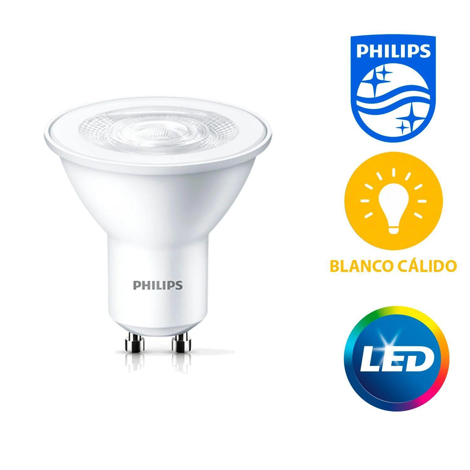 Pack 4 Ampolletas Philips Led Spot GU10 EcoHome 3.8W Luz Cálida-2