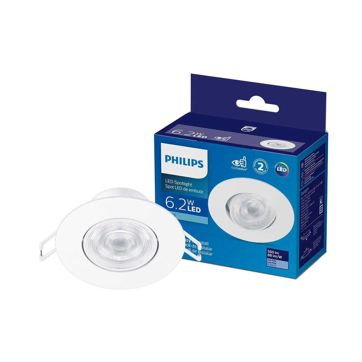 Pack 5 Foco Led Integrado Philips Spot 6.2 W - Cálido-2