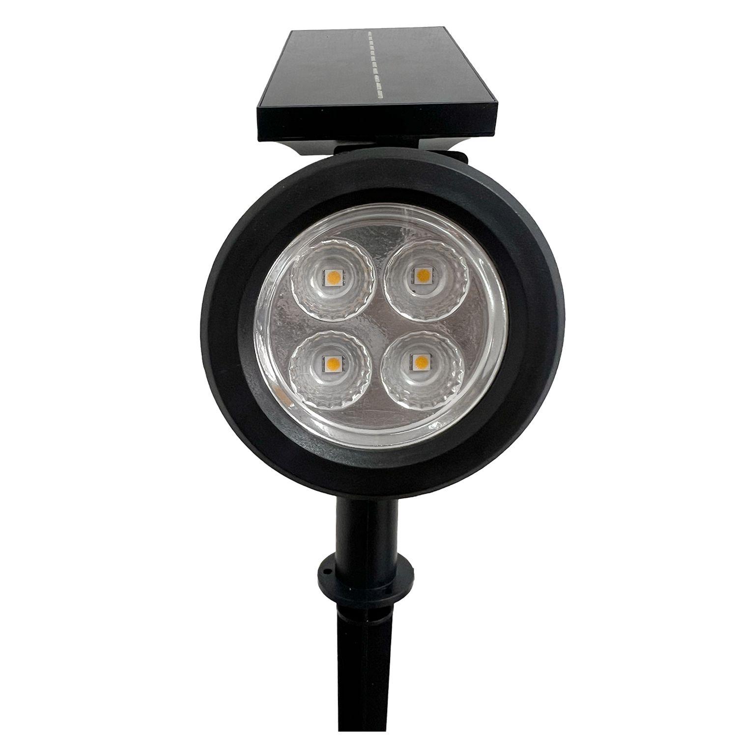 Foco Estaca Jardín Solar  4 leds 1,5w Luz Cálida-2