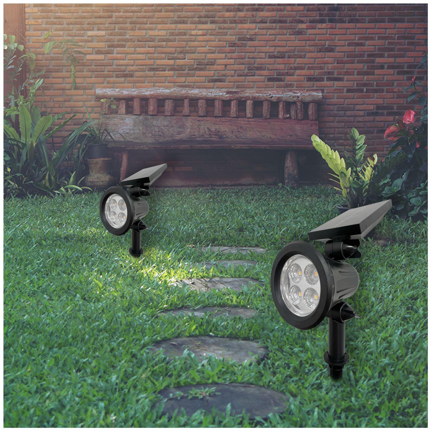 Foco Estaca Jardín Solar  4 leds 1,5w Luz Cálida-7
