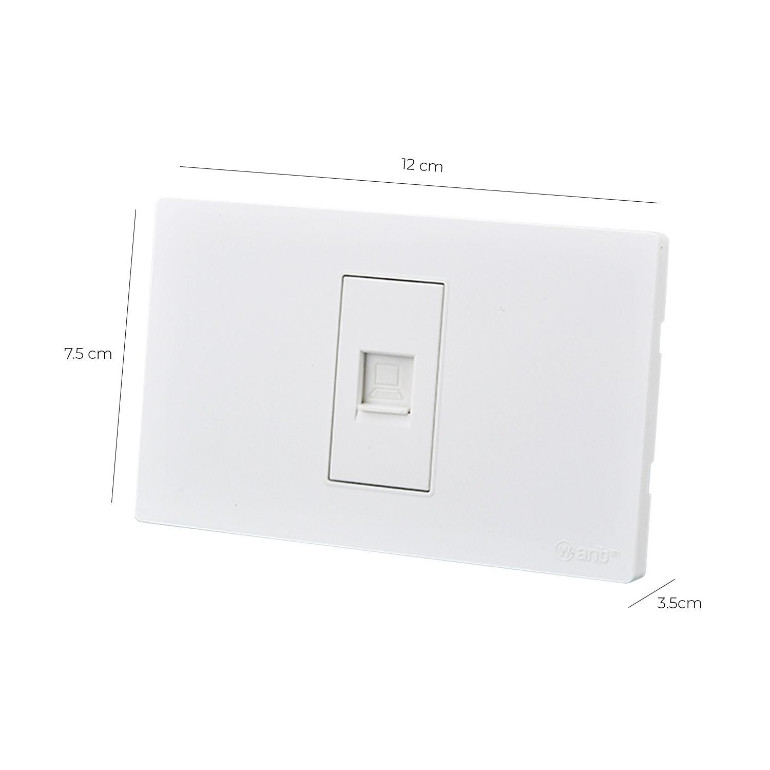 Pack 10 Toma Internet Metálico RJ65 - Blanco-2