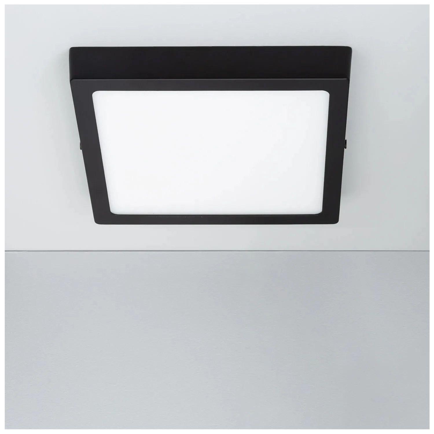 Pack 5 Panel LED Sobrepuesto Cuadrado Negro PRO 12W Neutro-2
