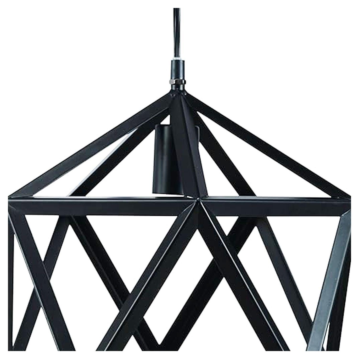 Lámpara Colgante Geométrico Leven Negro E-27 Ampolleta Cálida-3