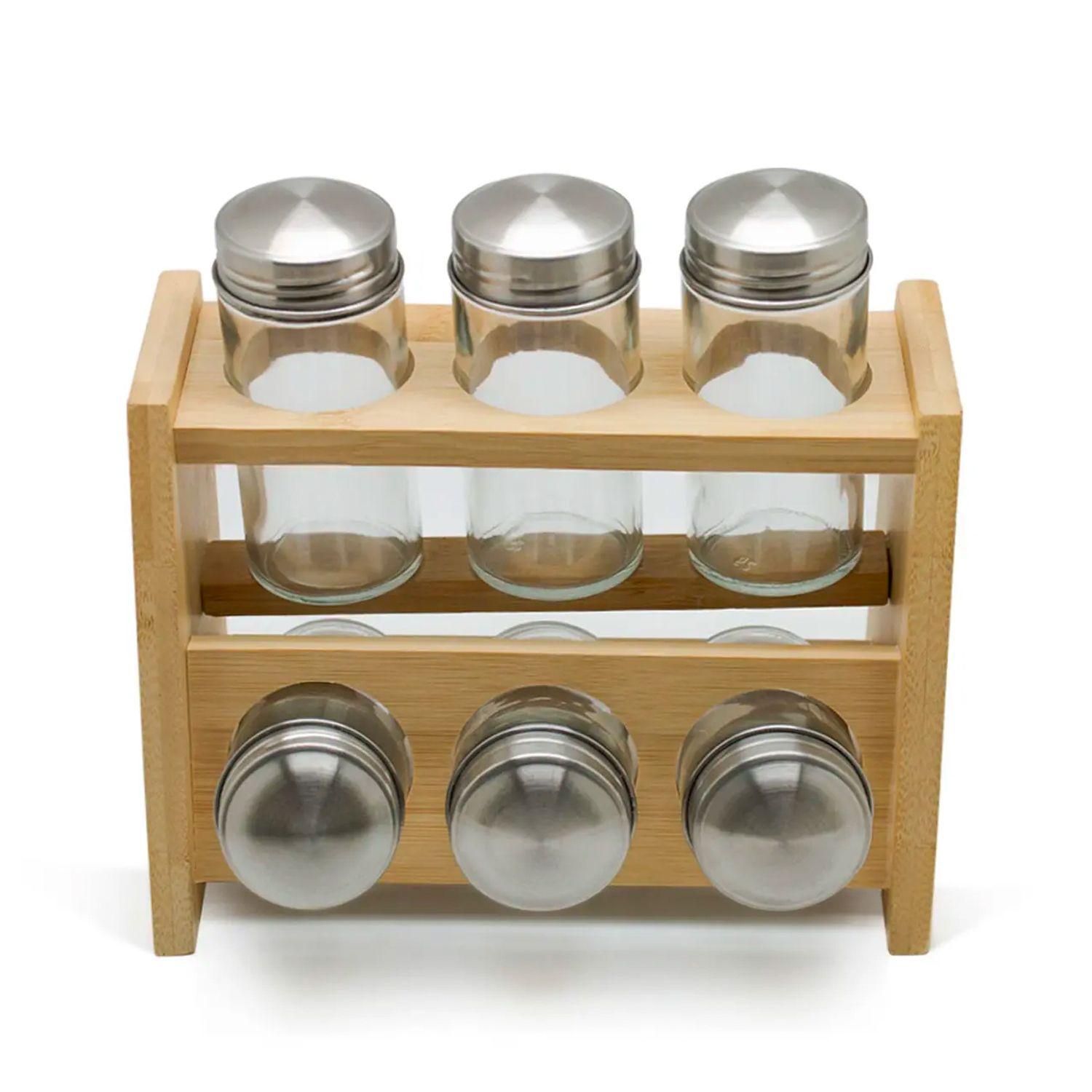 Rack Especiero de Bambú 6 Contenedores - Wayu-1