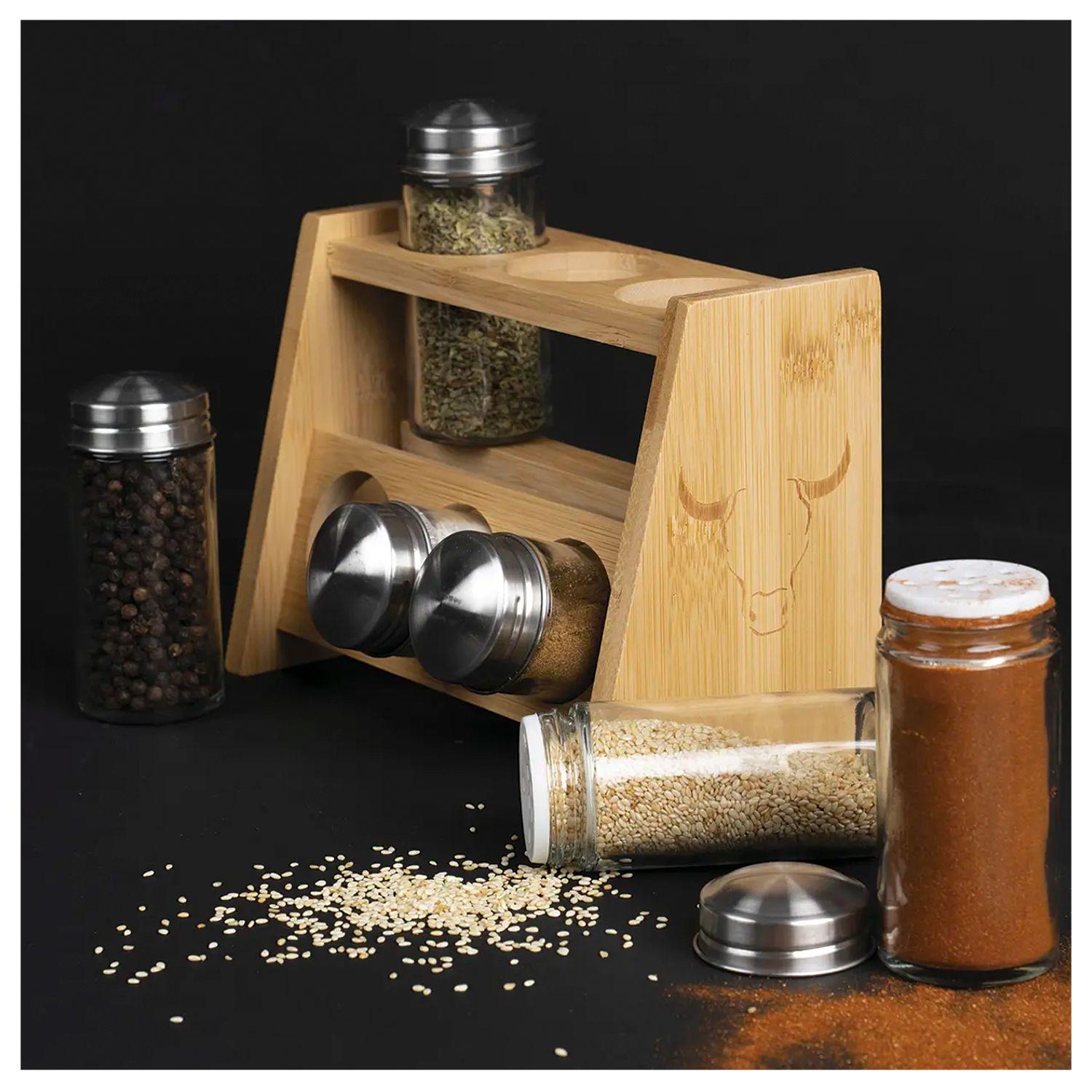 Rack Especiero de Bambú 6 Contenedores - Wayu-3