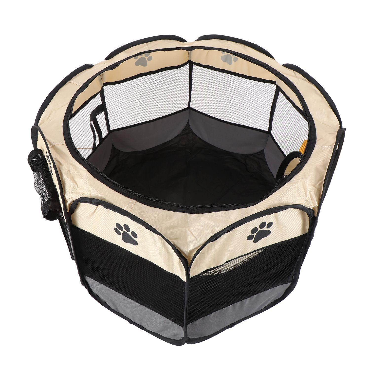 Corral Mascotas Plegable Diseño Huellas Pequeño-5