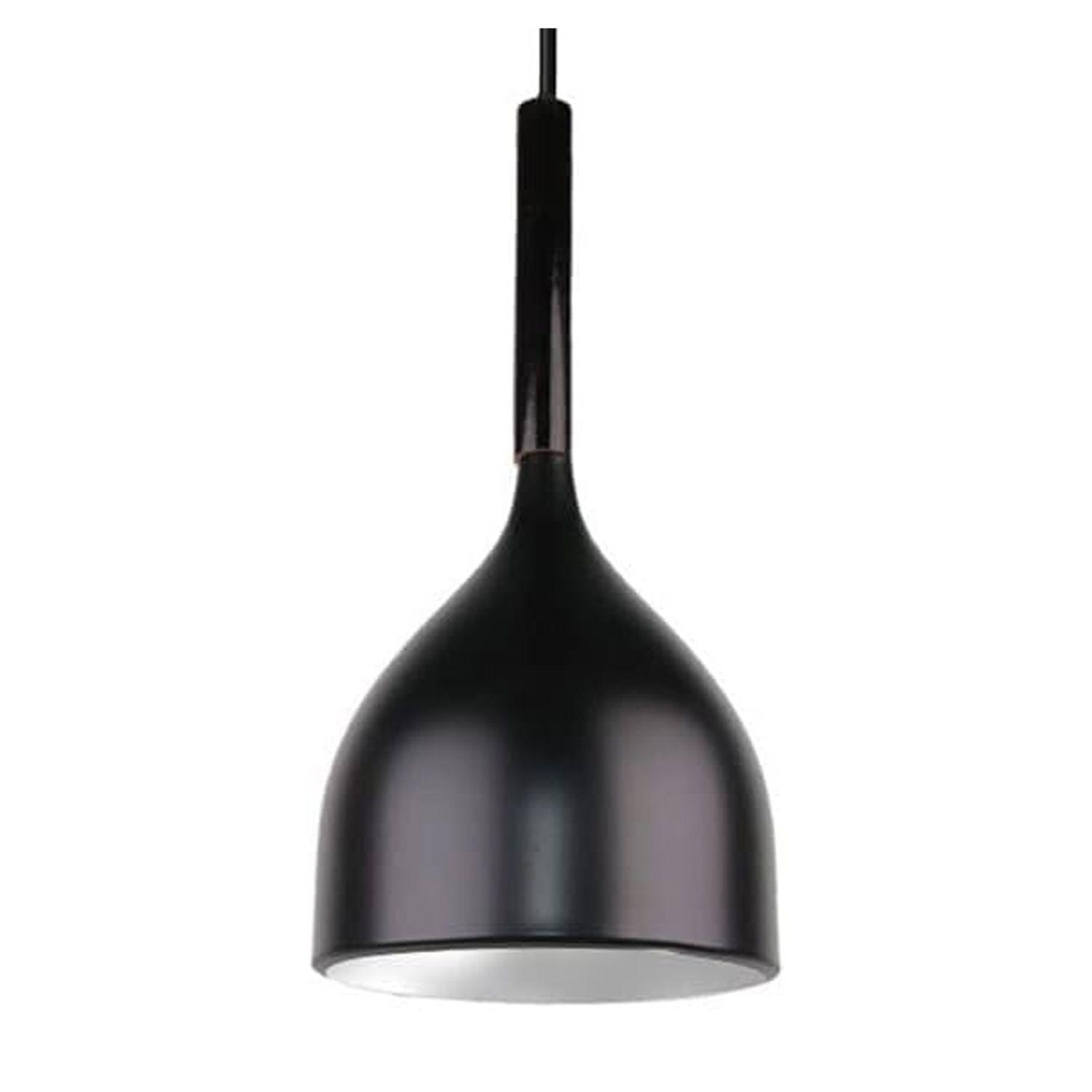 Lámpara Colgante Diseño Copa Negra E-27 Ampolleta Cálida-2