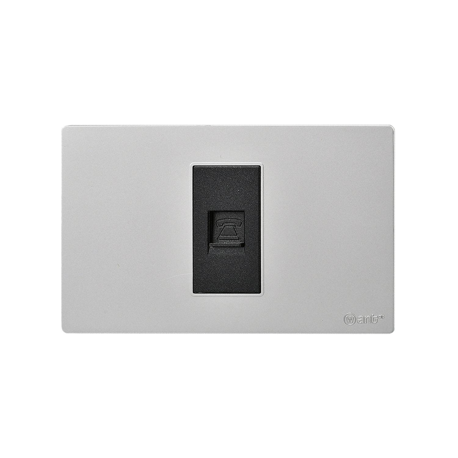 Pack 10 Toma Telefónica Metálico RJ11 - Gris - Negro-3