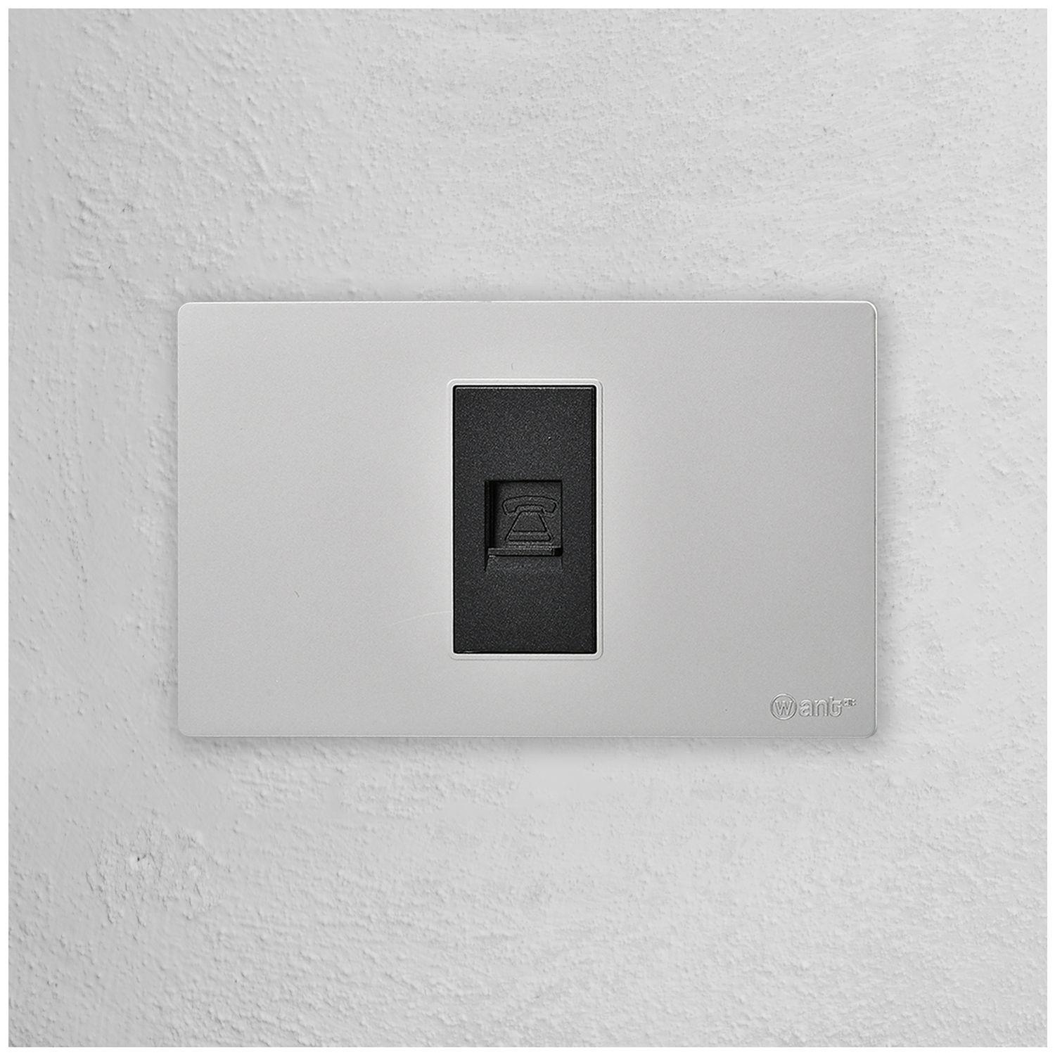 Pack 10 Toma Telefónica Metálico RJ11 - Gris - Negro-6