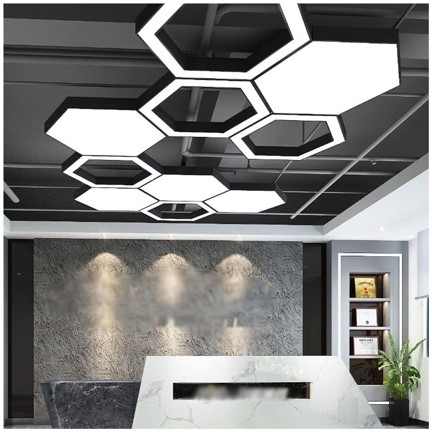 Lámpara Colgante Hexagonal Negra 50w- 60 cms CCT-5