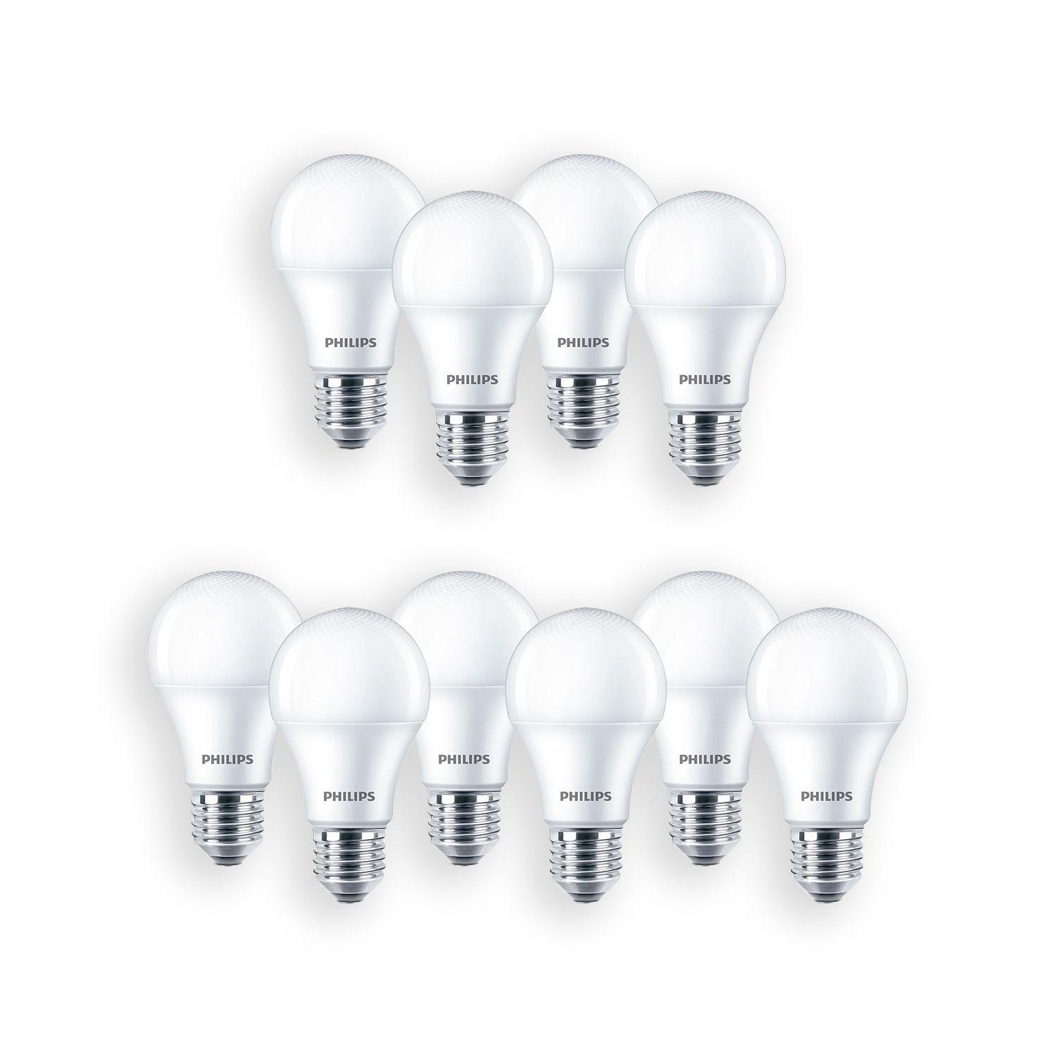Pack 10 Ampolletas Philips Eco Home Led Bulb 9W E27 Luz Fría-0