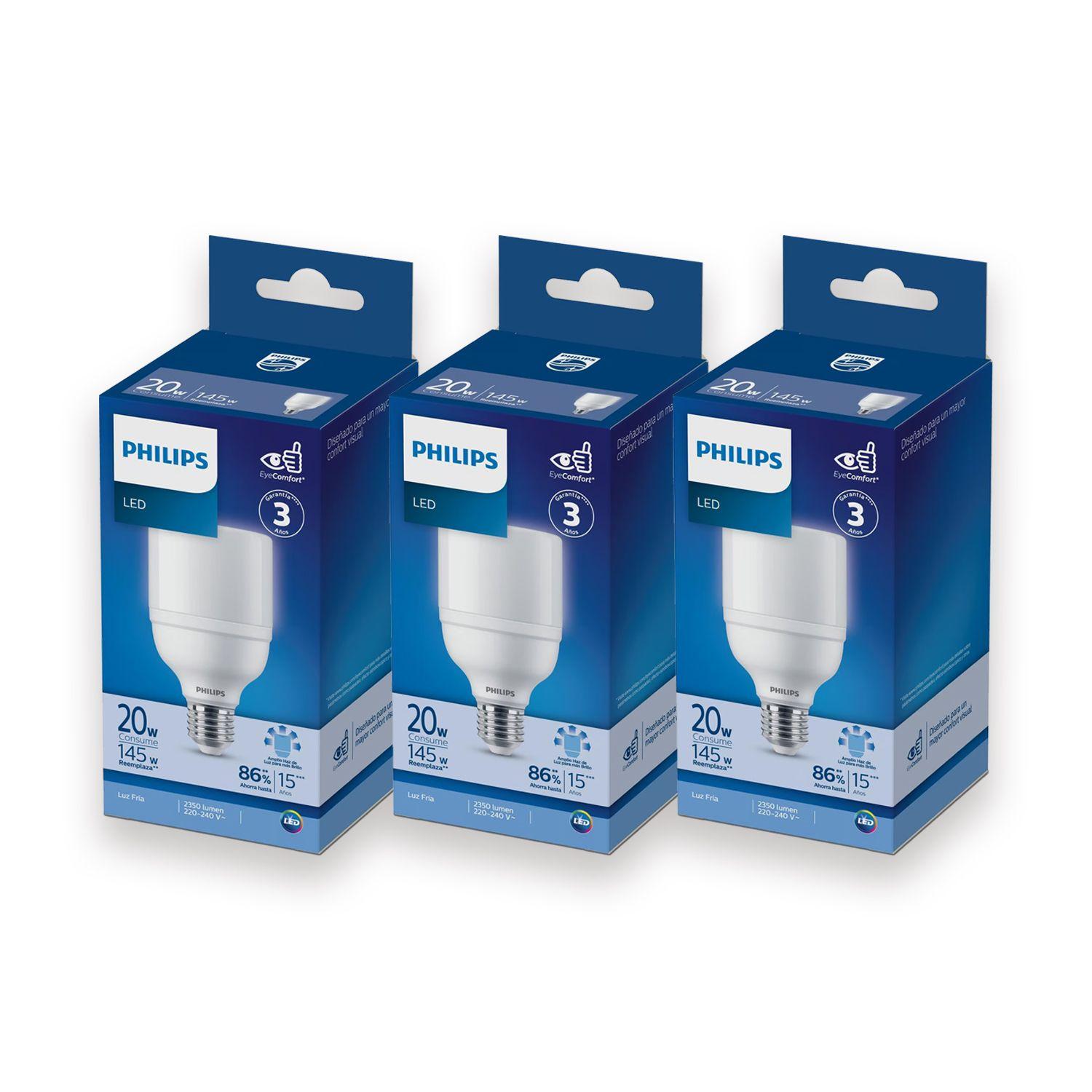 Pack 3 Ampolletas Industrial "LEDBright" Philips 20W E27 Fría-4