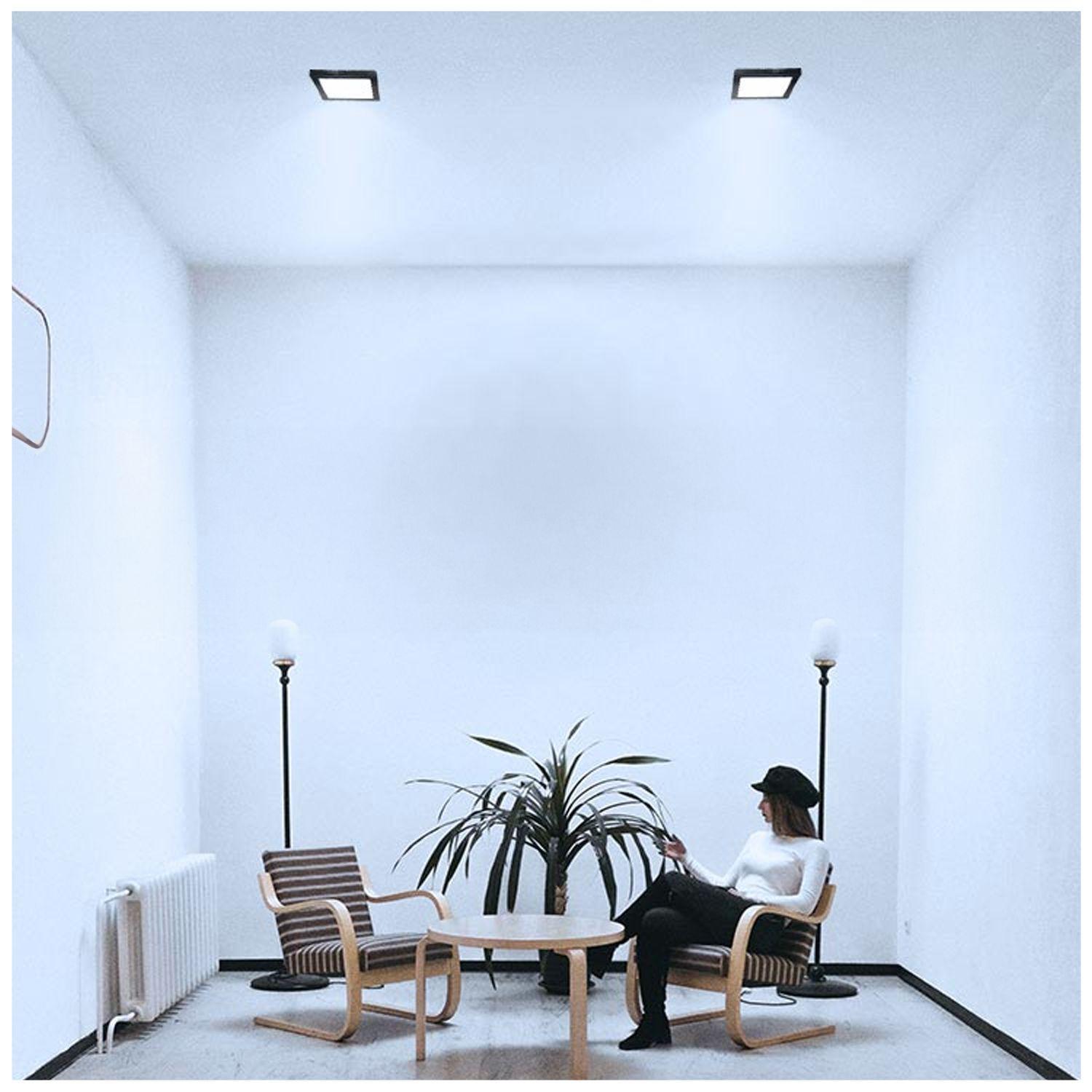 Pack 10 Panel LED Sobrepuesto Cuadrado Negro PRO 6W Cálido-2