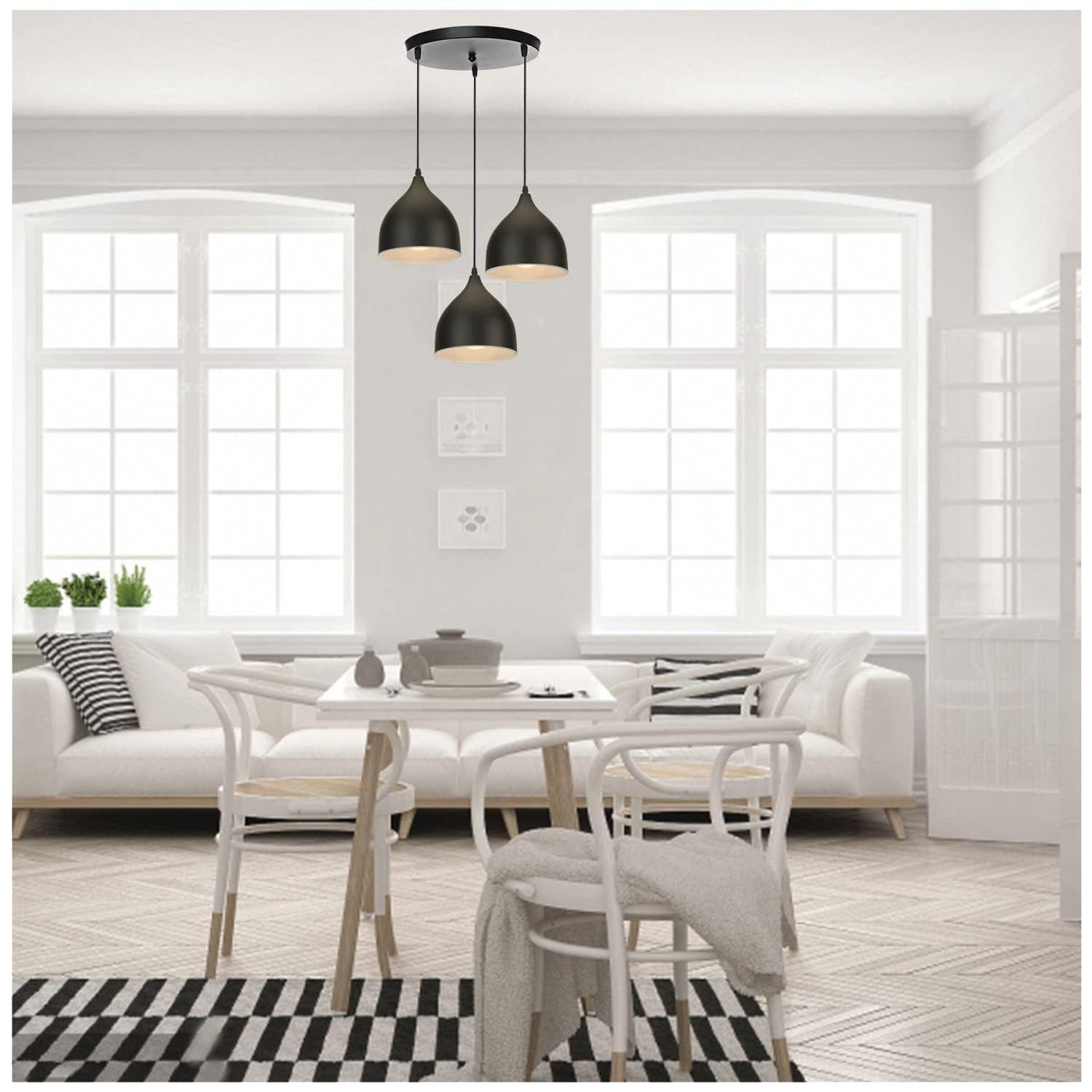 Lámpara Colgante Triple Gota E-27 Ampolleta Cálida-4