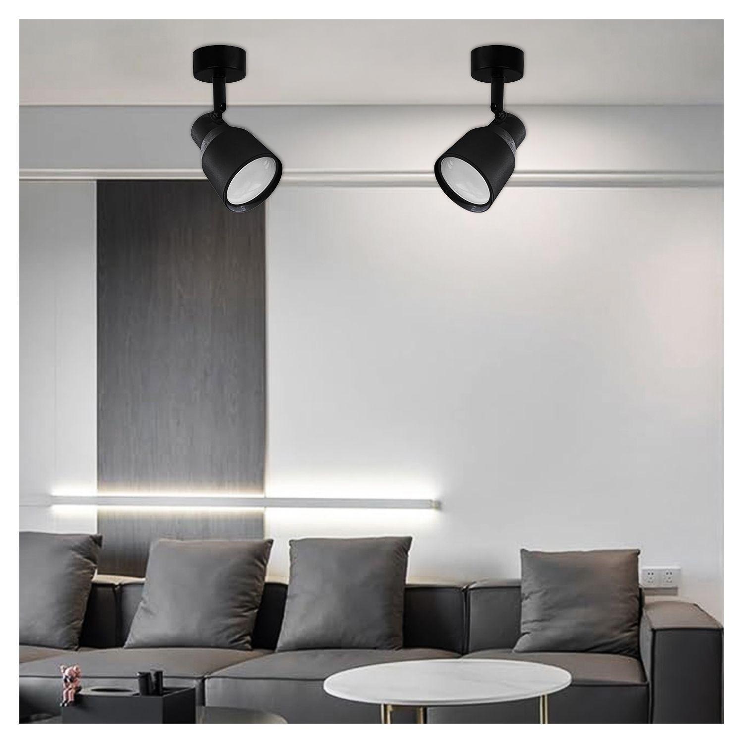 Foco LED Sobrepuesto Decorativo Simple GU-10 Negro Híades-2