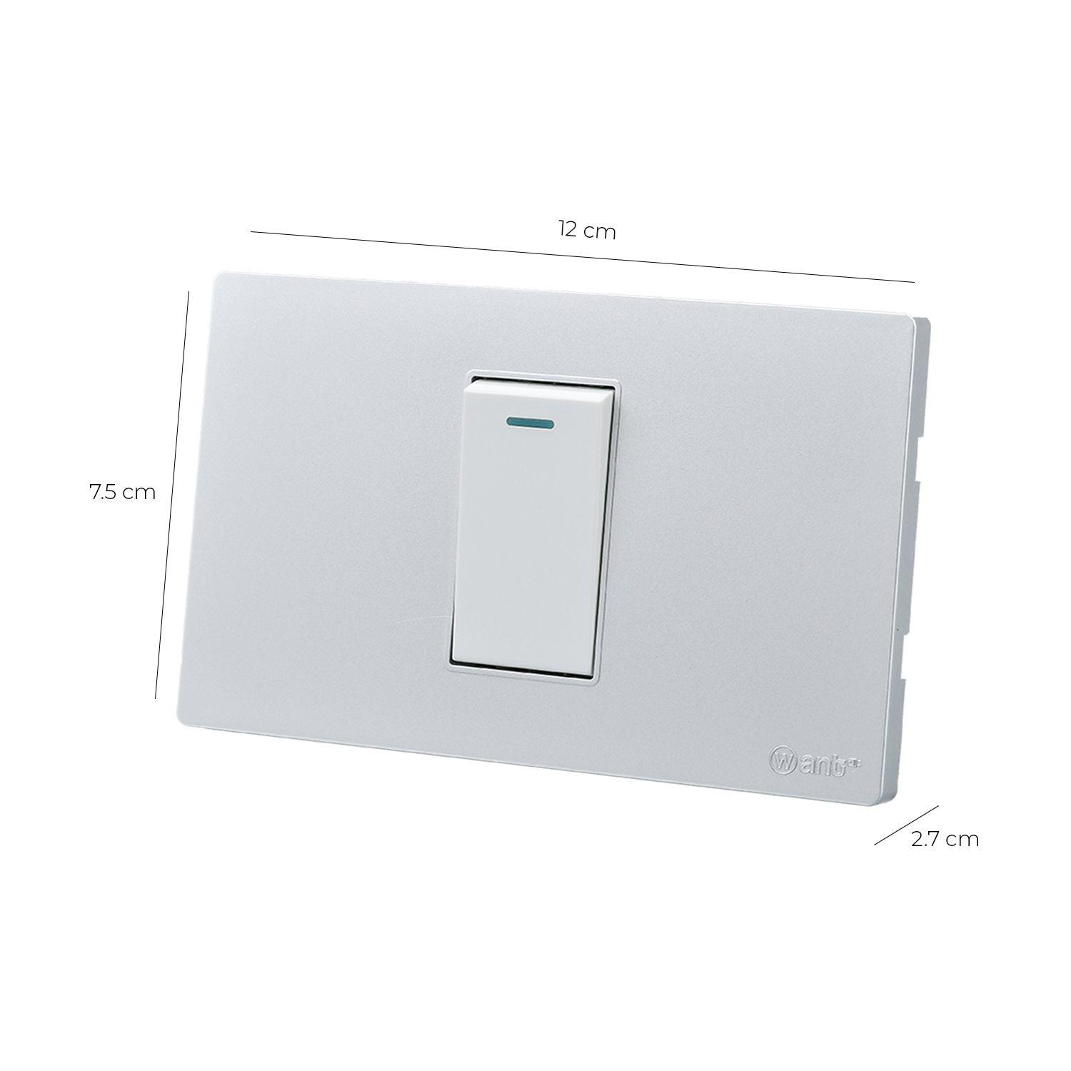 Pack 10 Interruptores Simple Metálico 9/24 16A - Gris - Blanco-2