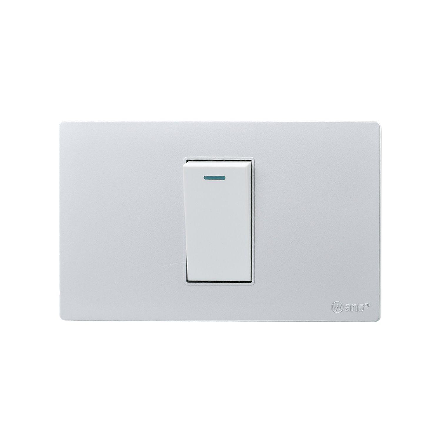 Pack 10 Interruptores Simple Metálico 9/24 16A - Gris - Blanco-3