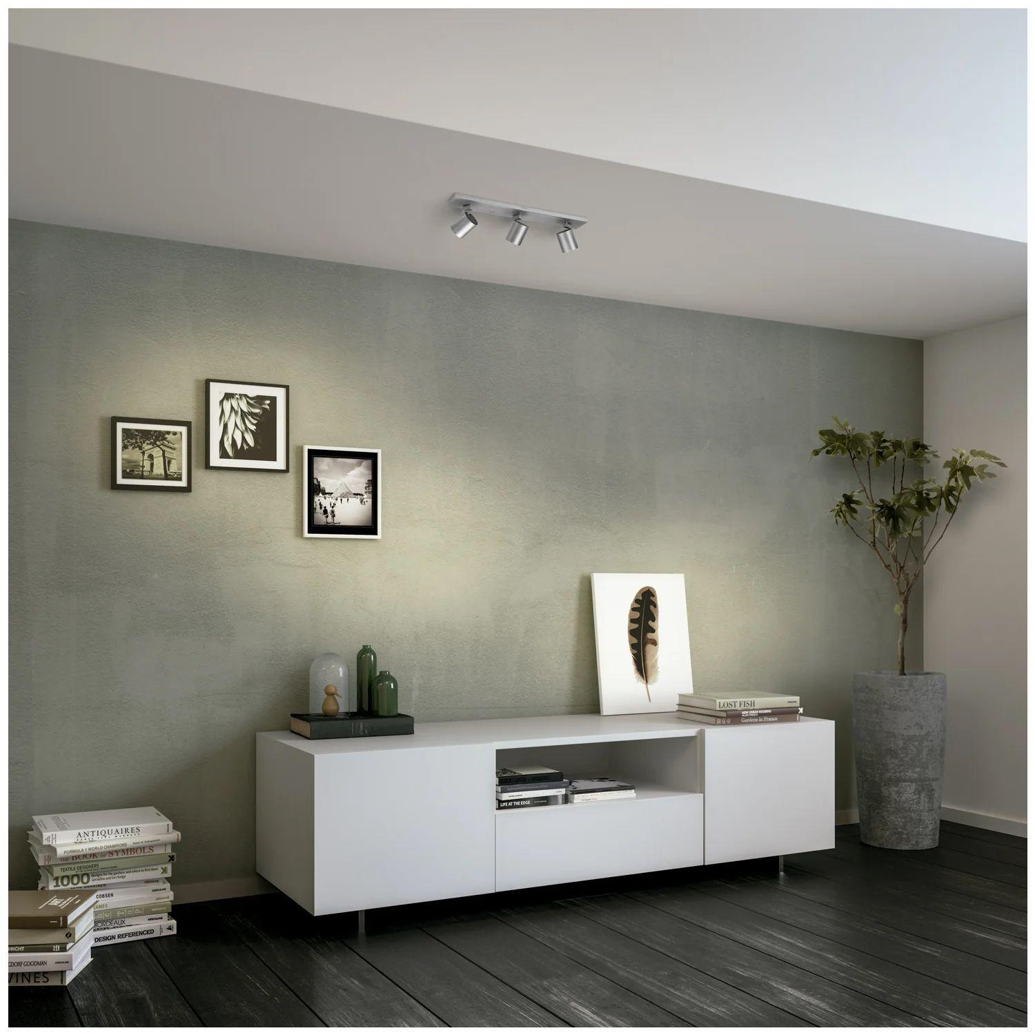 Foco Philips Runner Spotlight Aluminium x3 GU10 Incluye Ampolletas Cálida -1