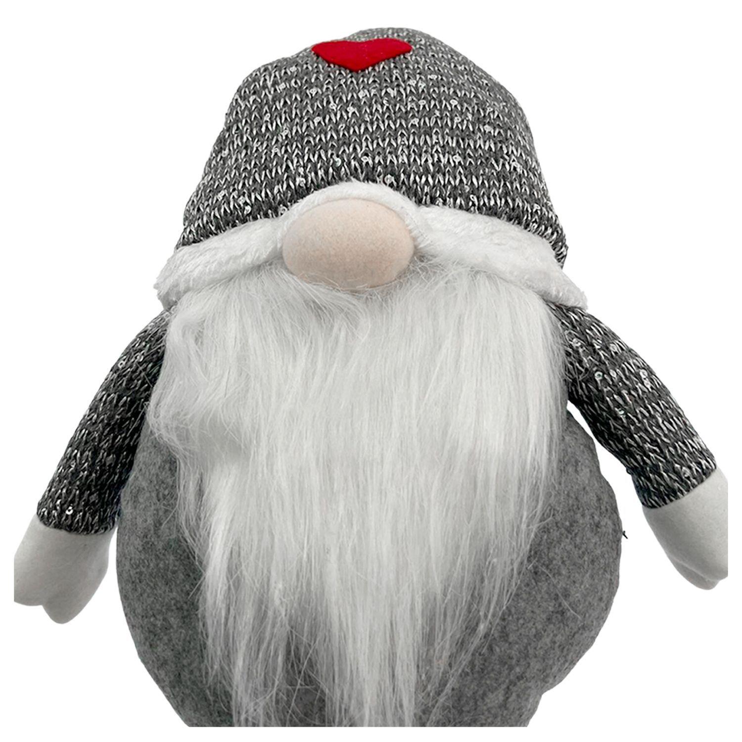 Duende Navidad Patas Largas Plateado 35 cm-5