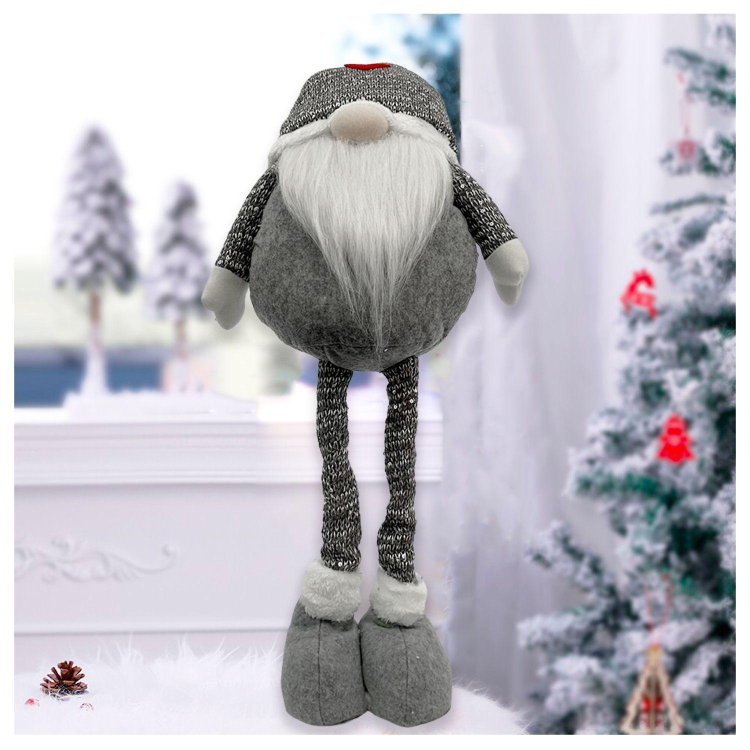 Duende Navidad Patas Largas Plateado 35 cm-7