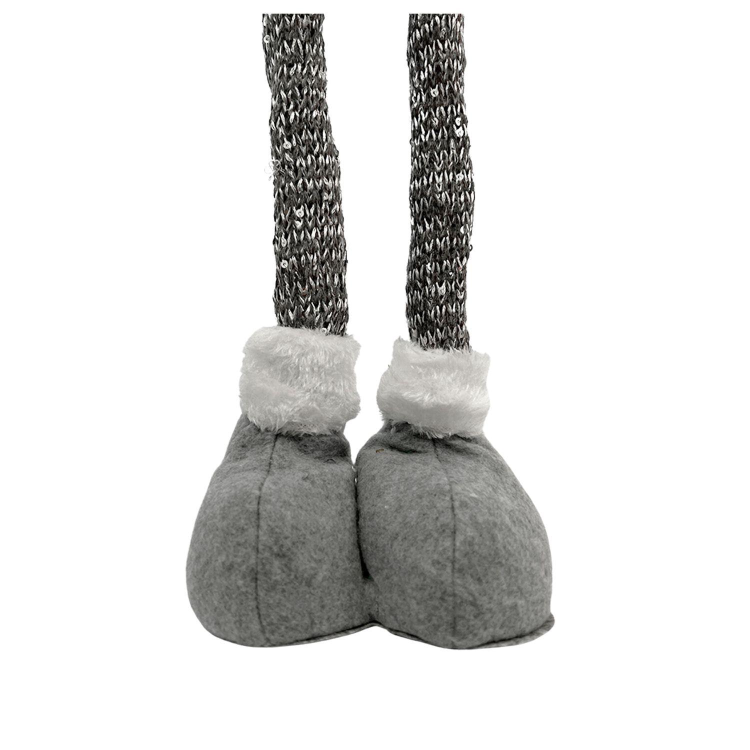 Duende Navidad Patas Largas Plateado 35 cm-4