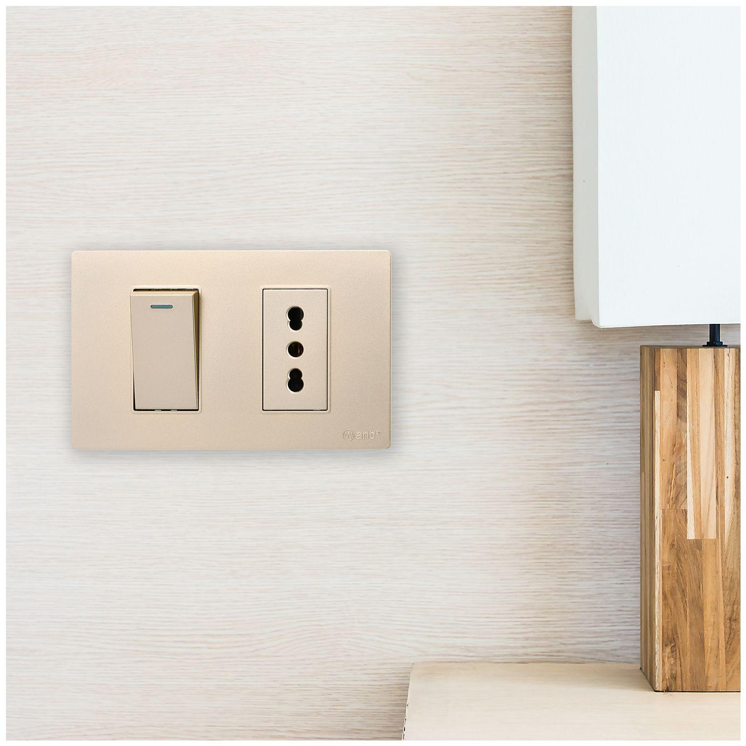 Pack 10 Interruptor 1* 9/12 16A y Tomacorriente 1* 16A - Dorado-6