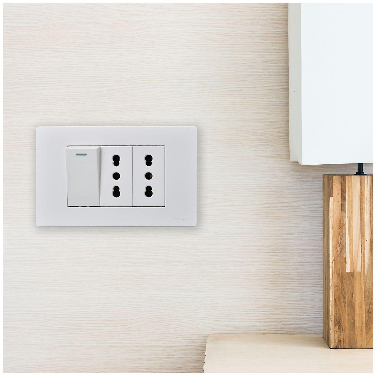 Pack 5 Interruptor 1* 9/12 16A y Tomacorriente 2* 16A - Blanco-6