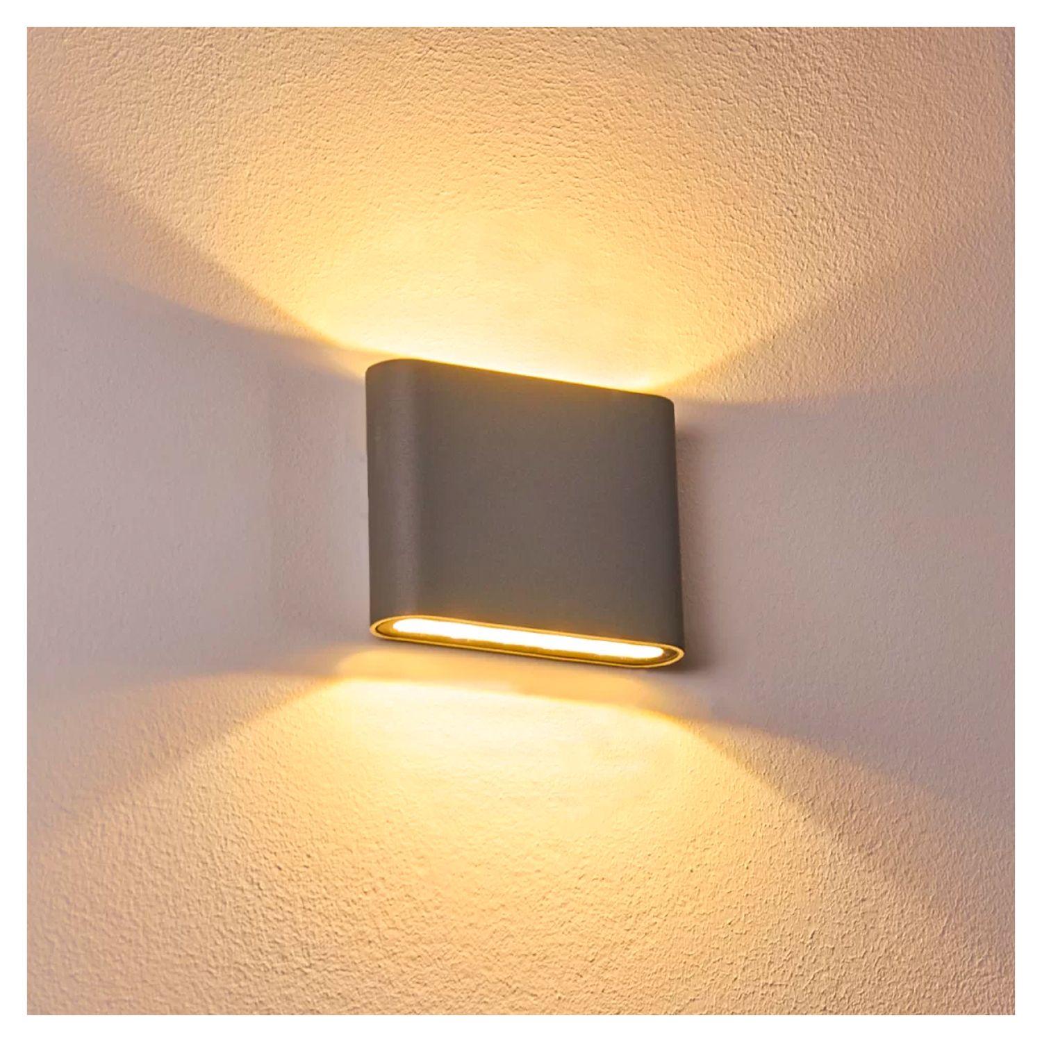 Pack 5 Apliqué LED de Pared Cuadrado Gris 2*5W Luz Cálida-3