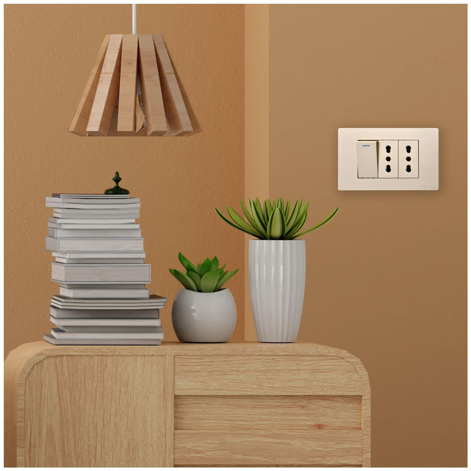 Pack 10 Interruptor 1* 9/12 16A y Tomacorriente 2* 16A - Dorado-4