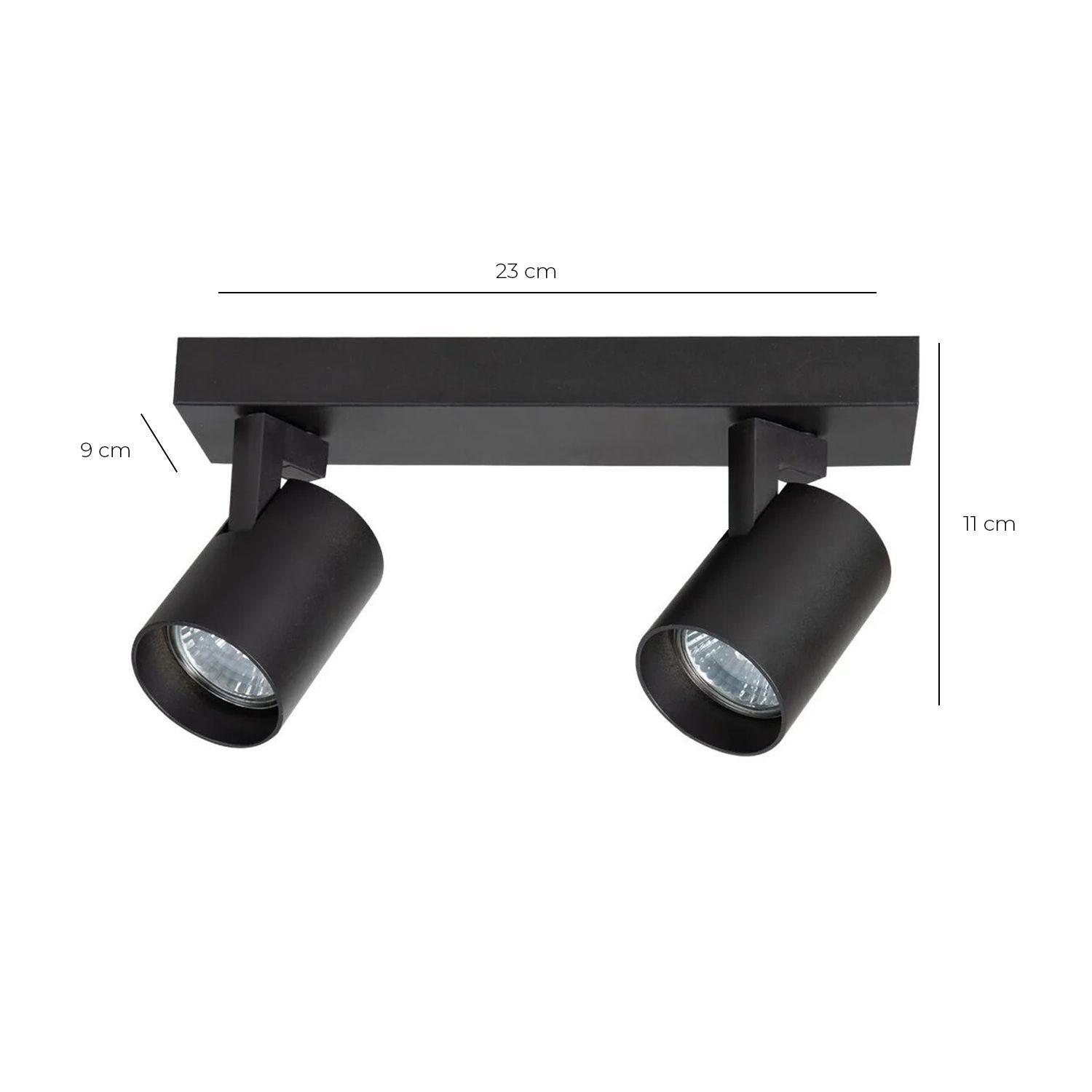 Foco Spot LED "Track Light" 2xGU10 Negro Incluye Ampolleta Cálida-3