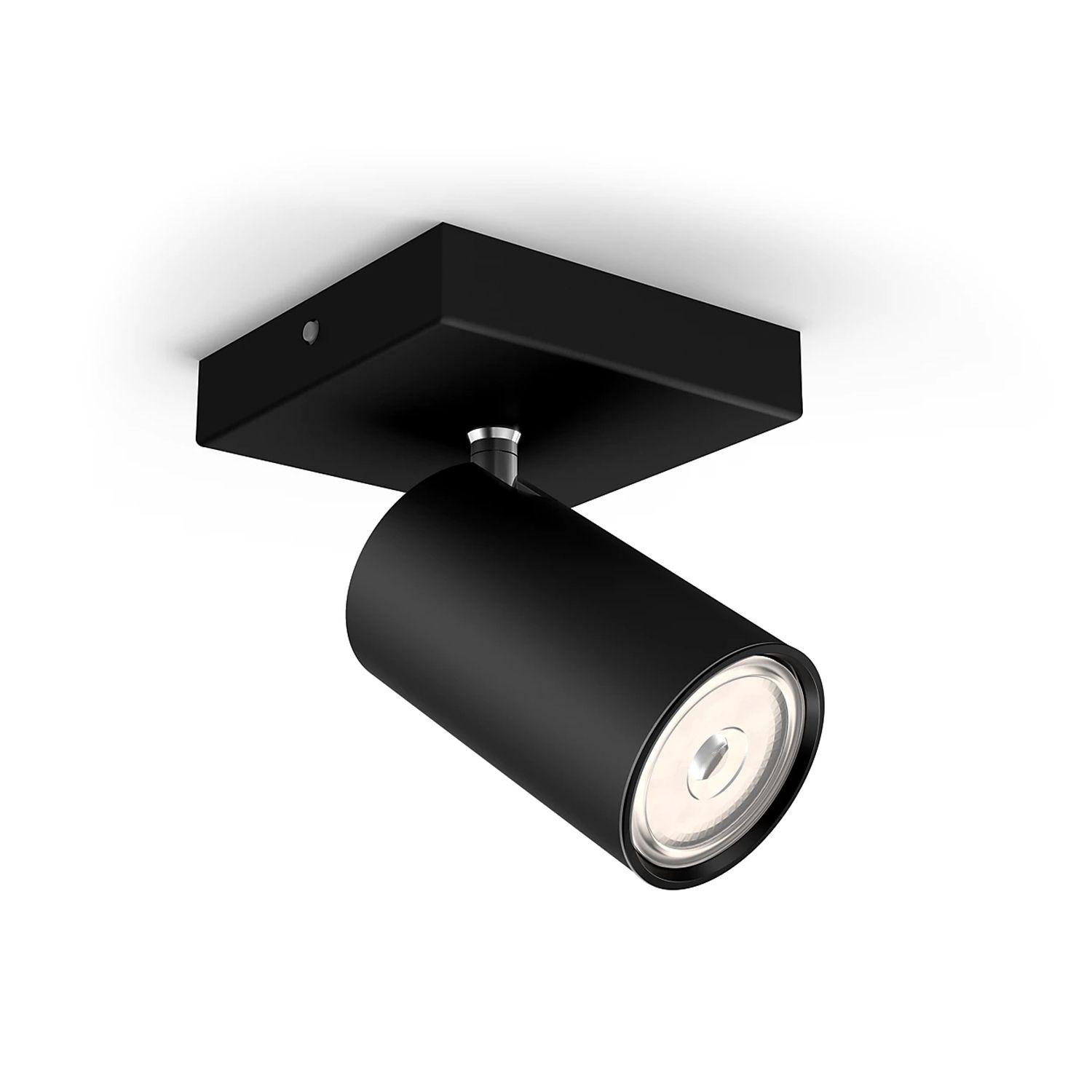 Foco Philips Kosipo Spotlight Negro x1 GU10 Incluye Ampolletas Cálida -0