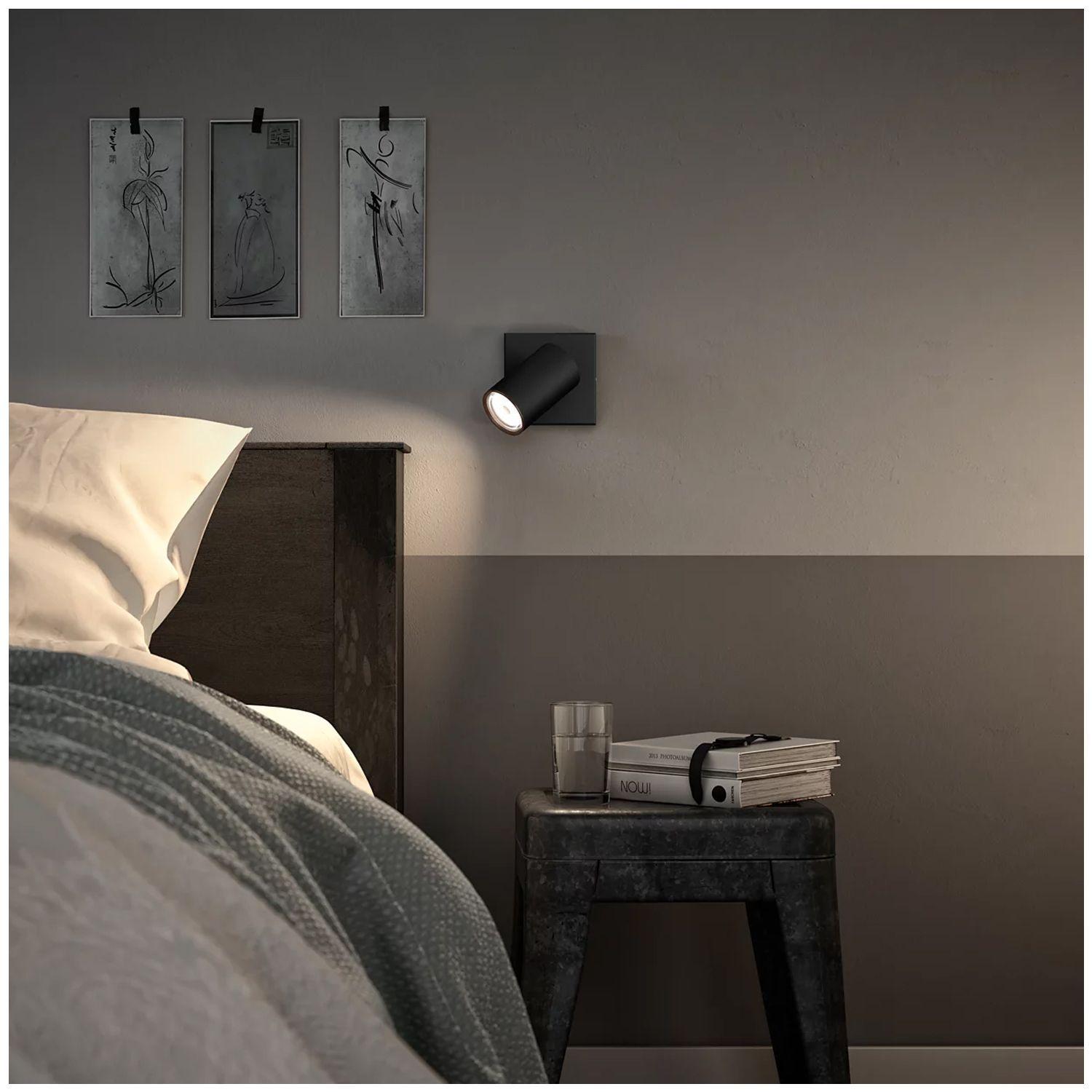 Foco Philips Kosipo Spotlight Negro x1 GU10 Incluye Ampolletas Cálida -2