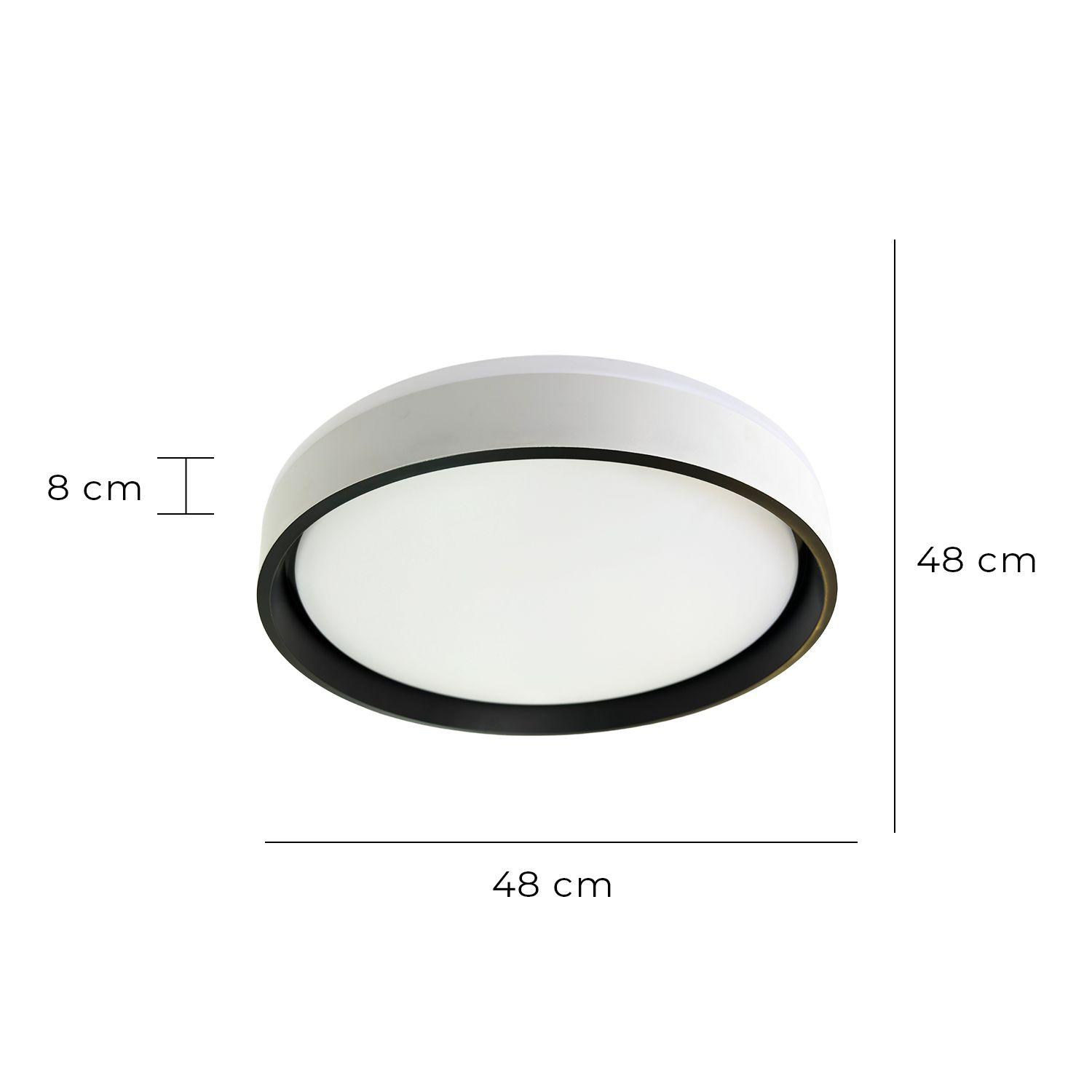 Lámpara LED C/Control 3 Colores 48w Borde  Negro Taurus I-1