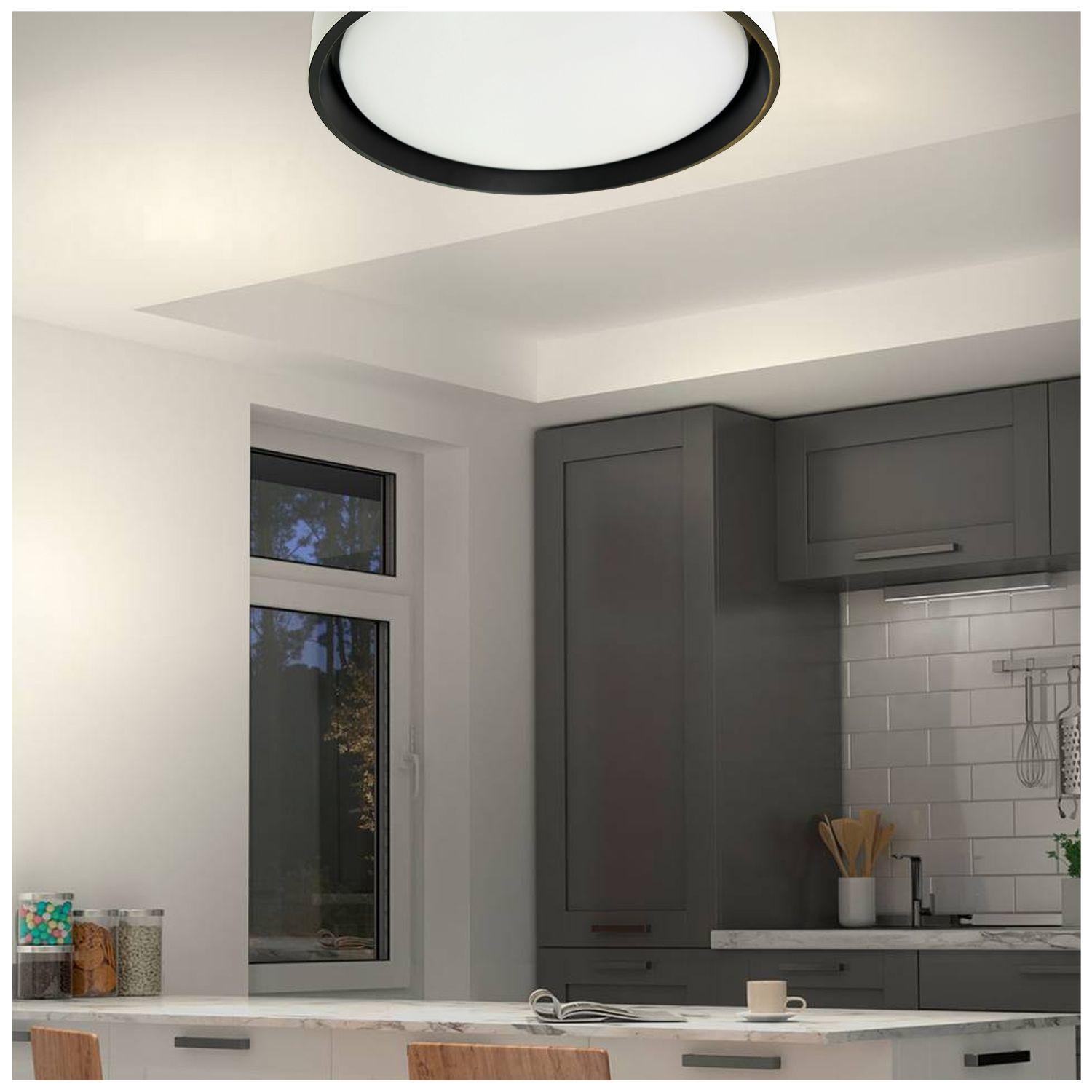 Lámpara LED C/Control 3 Colores 48w Borde  Negro Taurus I-5