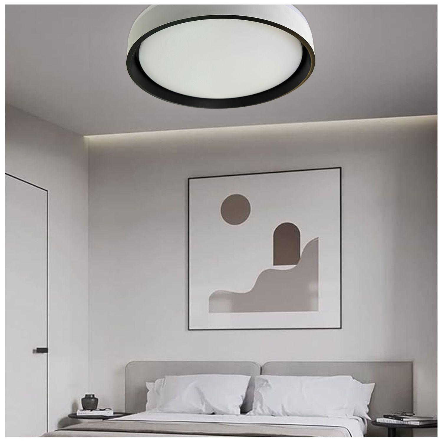 Lámpara LED C/Control 3 Colores 48w Borde  Negro Taurus I-6