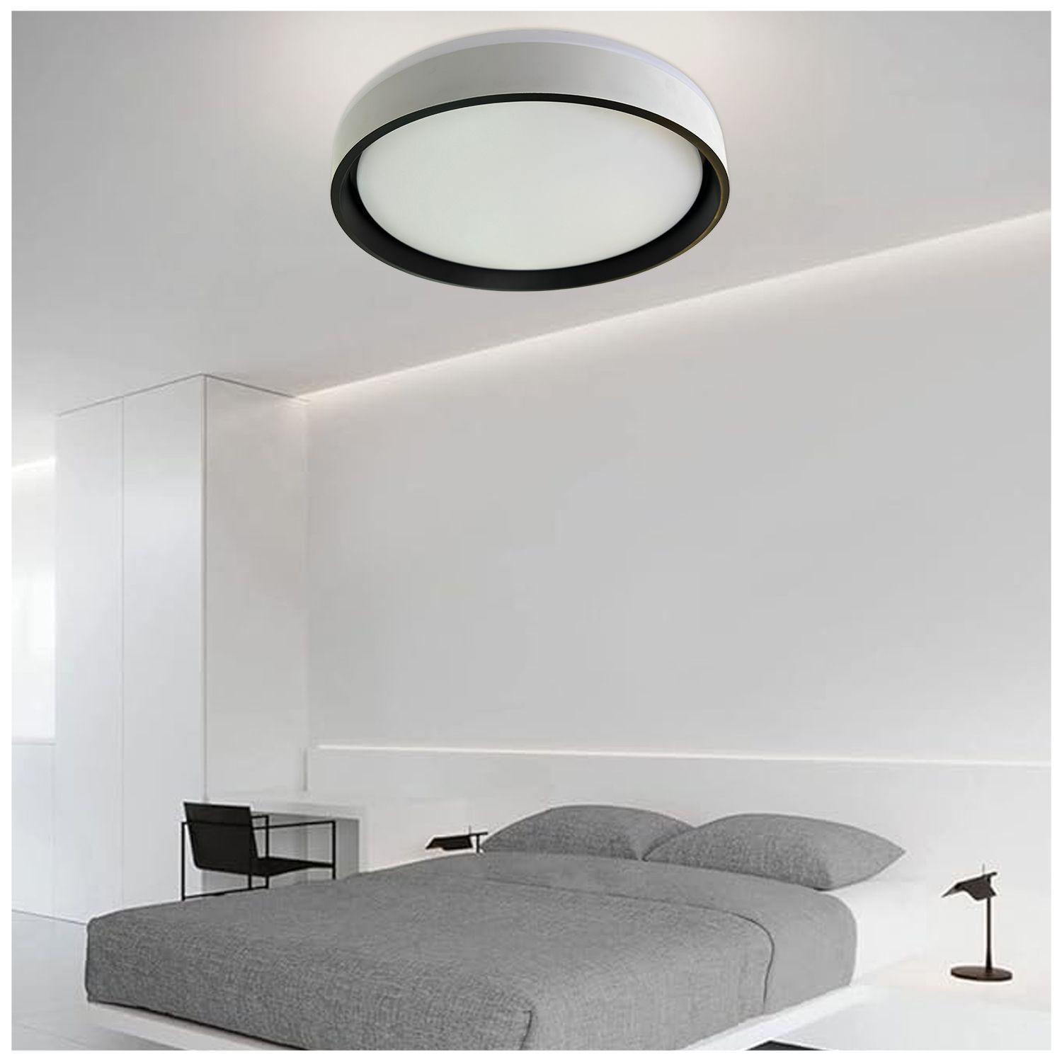 Lámpara LED C/Control 3 Colores 48w Borde  Negro Taurus I-7